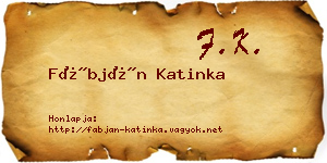 Fábján Katinka névjegykártya